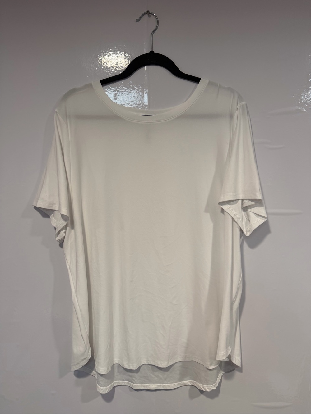 Beyond Yoga Womens Classic Soft Crew Neck T-Shirt White Size 2X Short Sleeve
